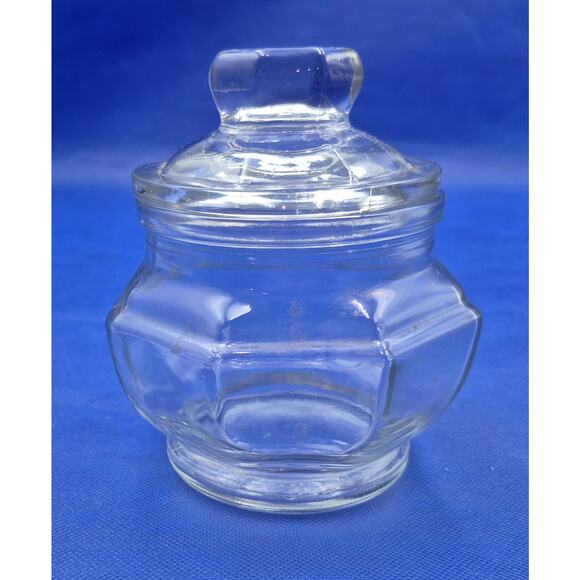 Vintage KIG Indonesia Octagon Clear Glass Candy Apothecary Jar 6x5.5" - Picture 1 of 10